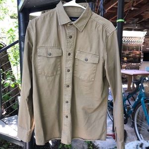 Brixton Tan Button Down Mens Small
